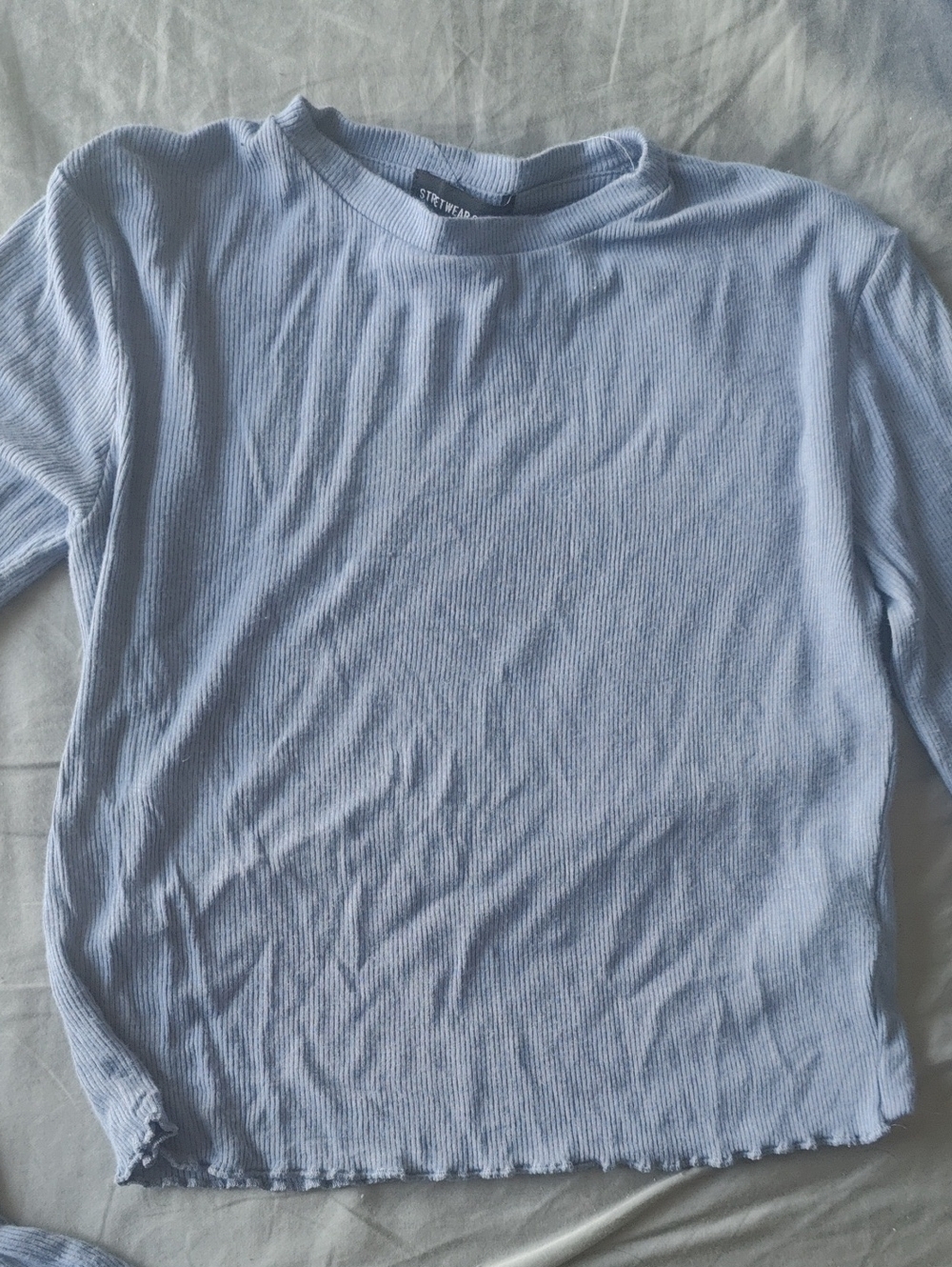 Streetwear Society Light Blue Ribbed Long-Sleeve Tee